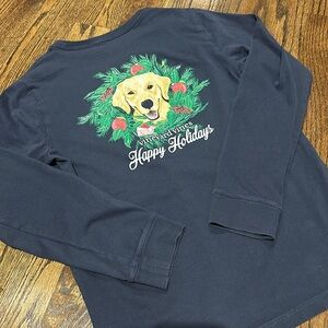 Navy long sleeve Vineyard Vines Holiday Tee